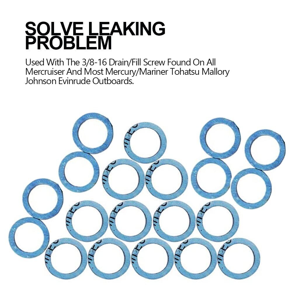 48Pcs Blue Lower Unit Gear Oil Pump Lower Unit Plug Gasket For Car eBay