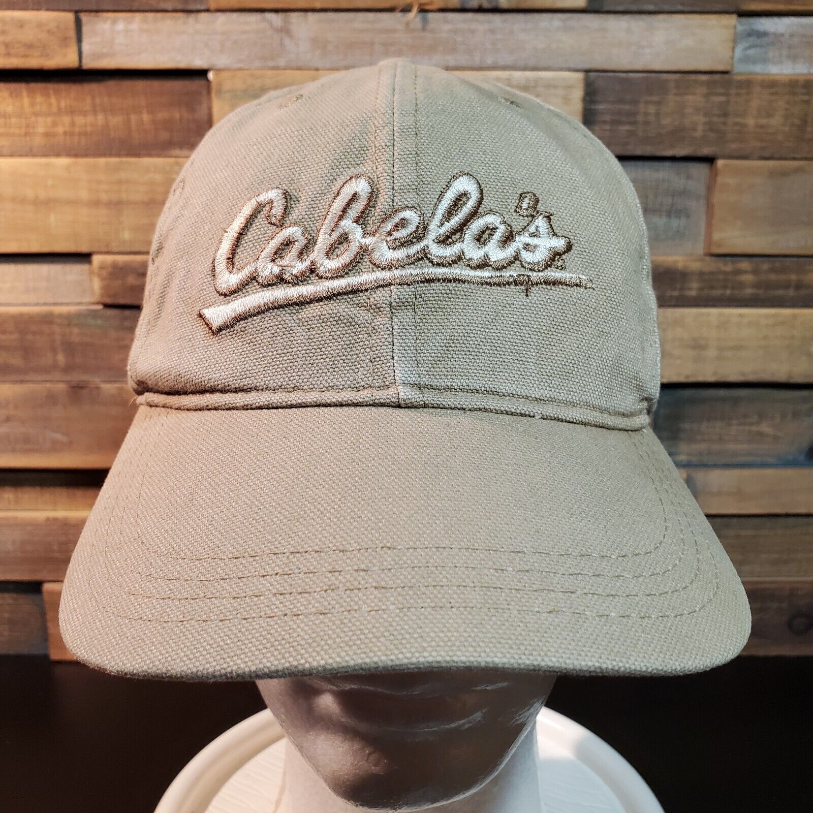 Cabela's Hat Mens Tan Strap Back Baseball Cap Worlds Foremost Outfitter Dad  Cap