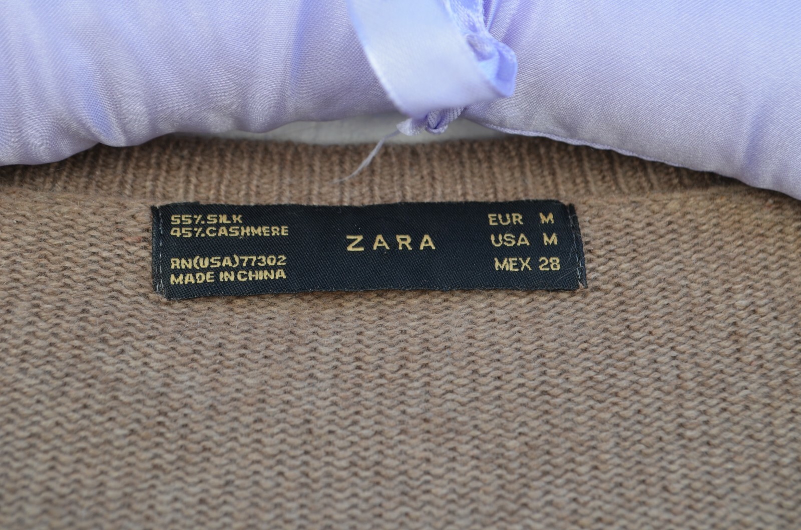 ZARA 45% CASHMERE 55% SILK BROWN TAUPE 