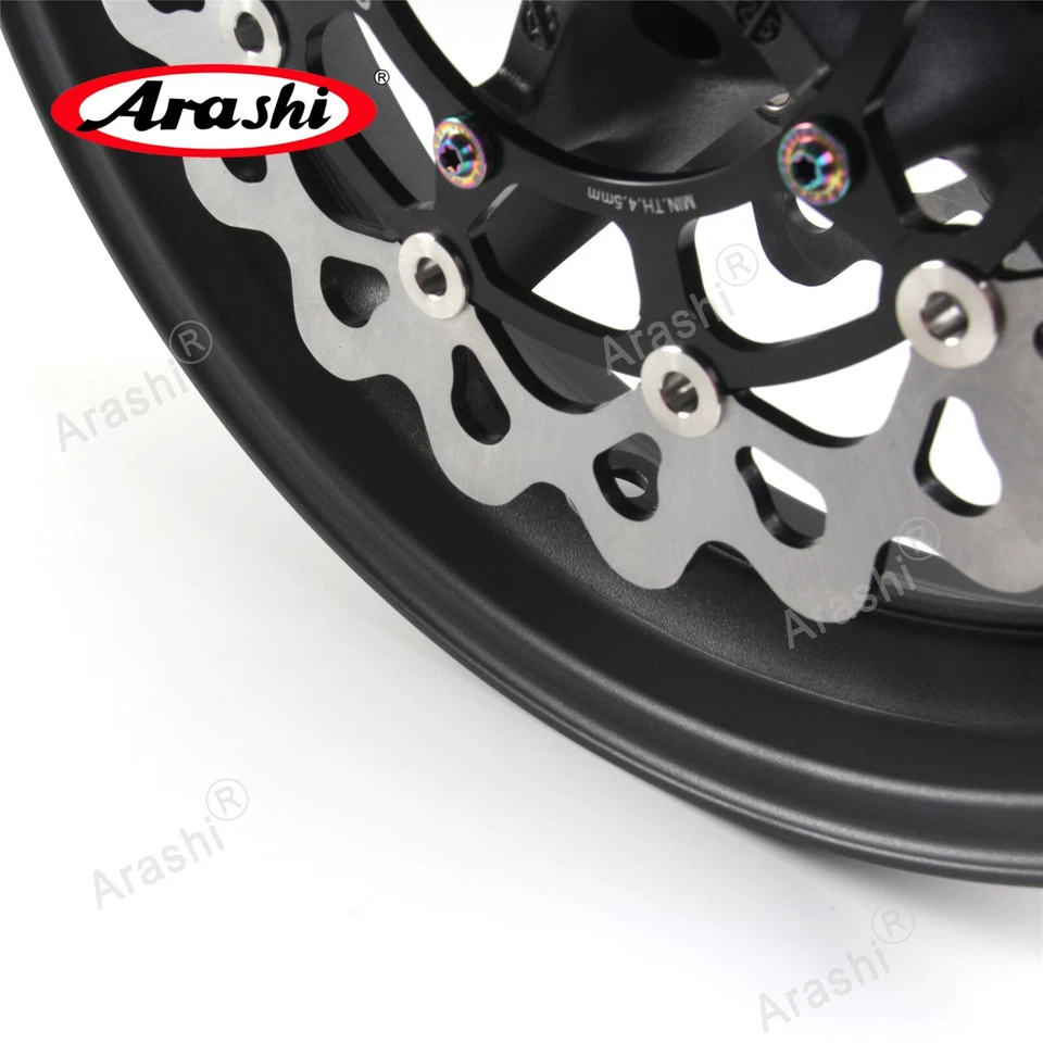 Llanta delantera + rotor de disco de freno negro para Yamaha FZ1 1000 2006 - 2009 2007 Foto 3 de 4