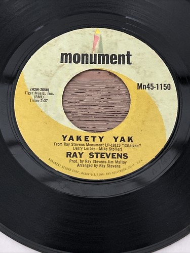 RAY STEVENS Yakety Yak / Along Came Jones MONUMENT MN 45-1150 EX- 45rpm - Picture 2 of 4