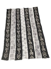  5731 African Black and White Mud Cloth Textile Mali 62" by 38"