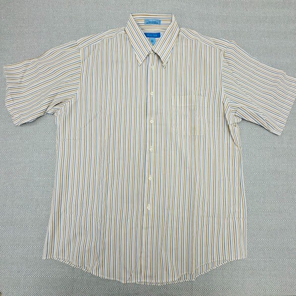 FILA Camicia Savile a righe maniche corte abbottonata taglia large 16 1 2