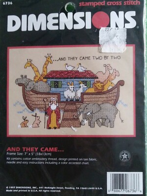 NIP DIMENSIONS  STAMPED CROSS STITCH  KIT  AND THEY CAME TWO BY TWO