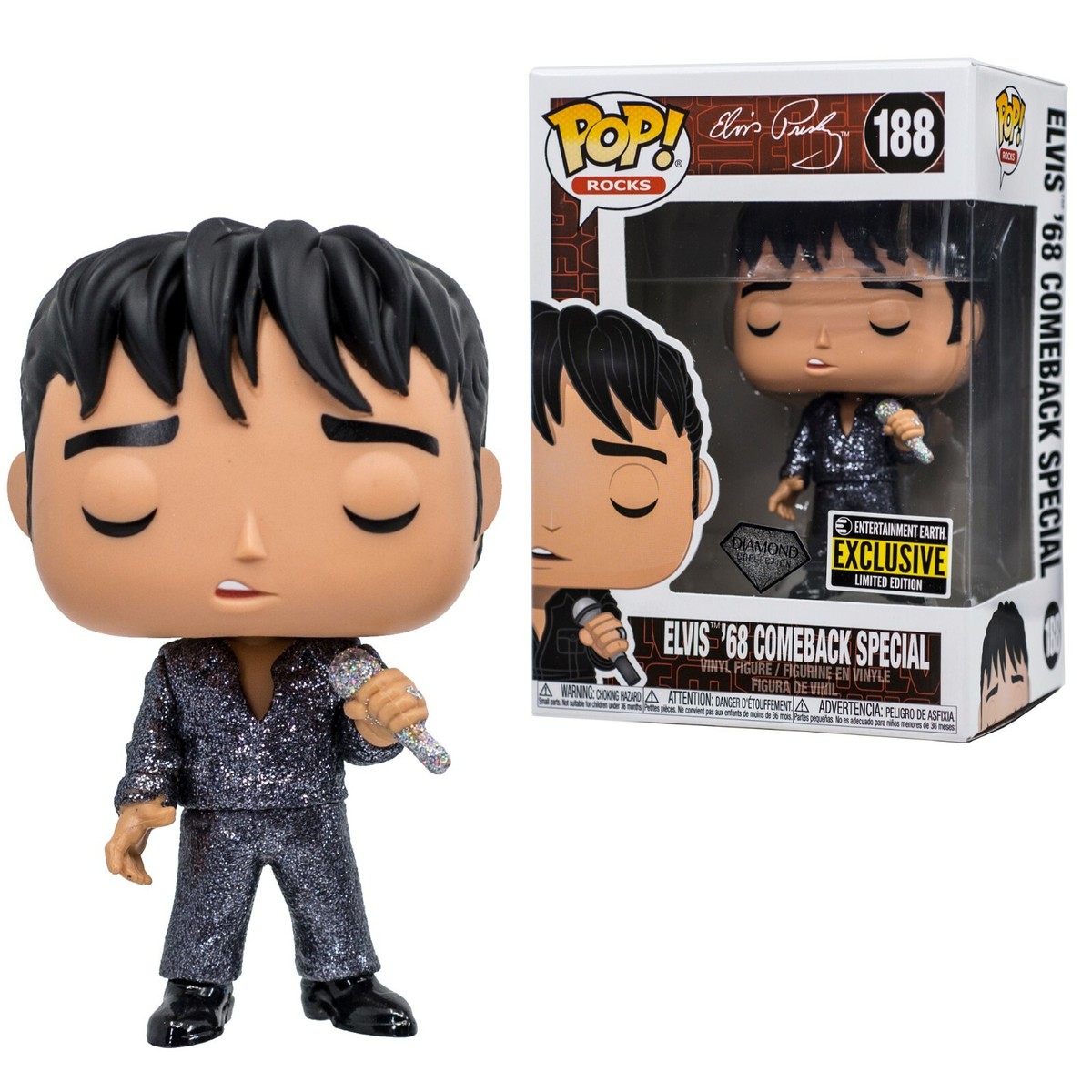 Elvis Presley '68 Comeback Special Diamond Glitter Funko Pop
