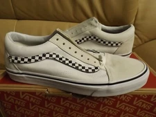 Vans Old Skool (SideStripe V) Men's Shoes Size 9.5 True White Removable Stripe