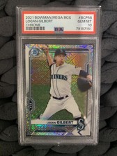 2021 Bowman Chrome Logan Gilbert Mega Box Mojo Refractor BCP58 PSA 10 Pop 2 Sea
