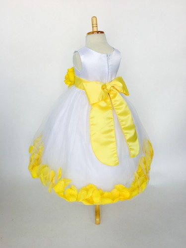 Flower Girl Dress Bridesmaid White Rose Petal Birthday Recital Pageant Easter 24 - 第 28/177 張圖片