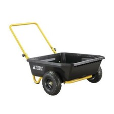 300 Lb Black Poly Push Pull Garden Yard Cart Large Bed Two Wheeled Utility Wagon