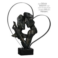 Casablanca Skulptur PäRchen Essential Bronzefarben Herz Dekofigur Figur 89312