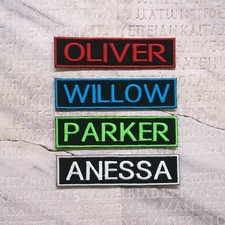 Custom Embroidered Name Tag Sew on Patch Motorcycle Biker Uniform Costume Vests