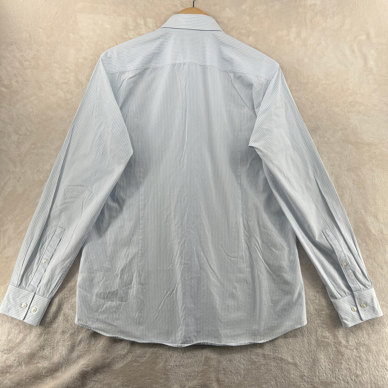 Hugo Boss Slim Fit Men's 16 White Stripe Long Sleeve Dress Shirt thumbnail 10