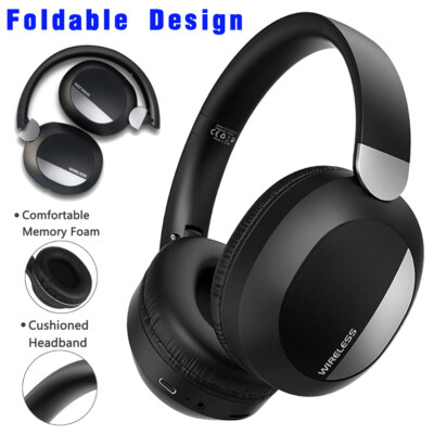 Wireless Headphones Bluetooth Headsets W/Mic Portable For