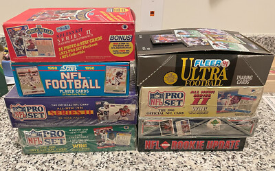 FACTORY SEALED LOT - VINTAGE UNOPENED NFL FOOTBALL Cards - (4) PACKS (54+ CARDS)