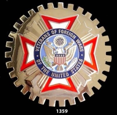 CAR GRILLE EMBLEM BADGES - VETERANS OF FOREIGN WARS (VFW)