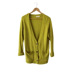 Elan Lime GreenButton Down Cardigan wool blend size Small