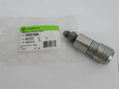 Greenlee F020195K, 3/8 NPTF Hydraulic Coupler - Image 1 of 2