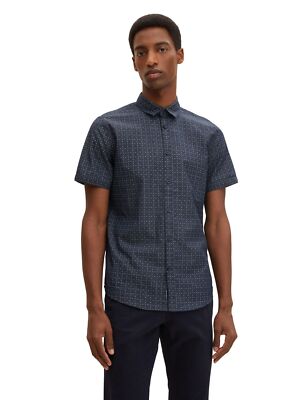 Tom Tailor Herren Kurzarm Hemd FITTED PRINTED - Regular Fit XS S M L XL XXL 3XL
