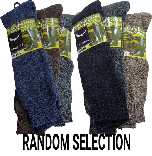 ladies mens wellington boot socks wellie welly CUSHIONED MADE WITH WOOL - Picture 8 of 12