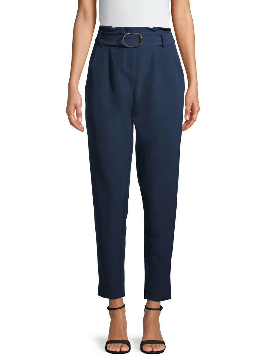 Navy pleated pants sale