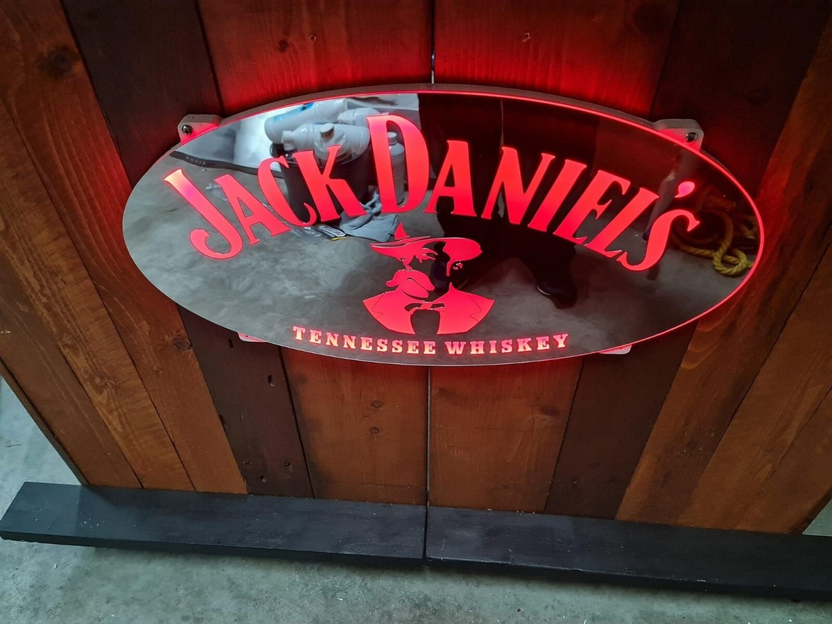JACK DANIELS Cabin Interior Sign Logo Led Board Silver Mirror