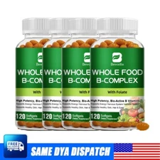 Vitamin B Complex 120 Capsules B1,B2,B3,B5,B6,B7,B9,B12, Immune Support Pills