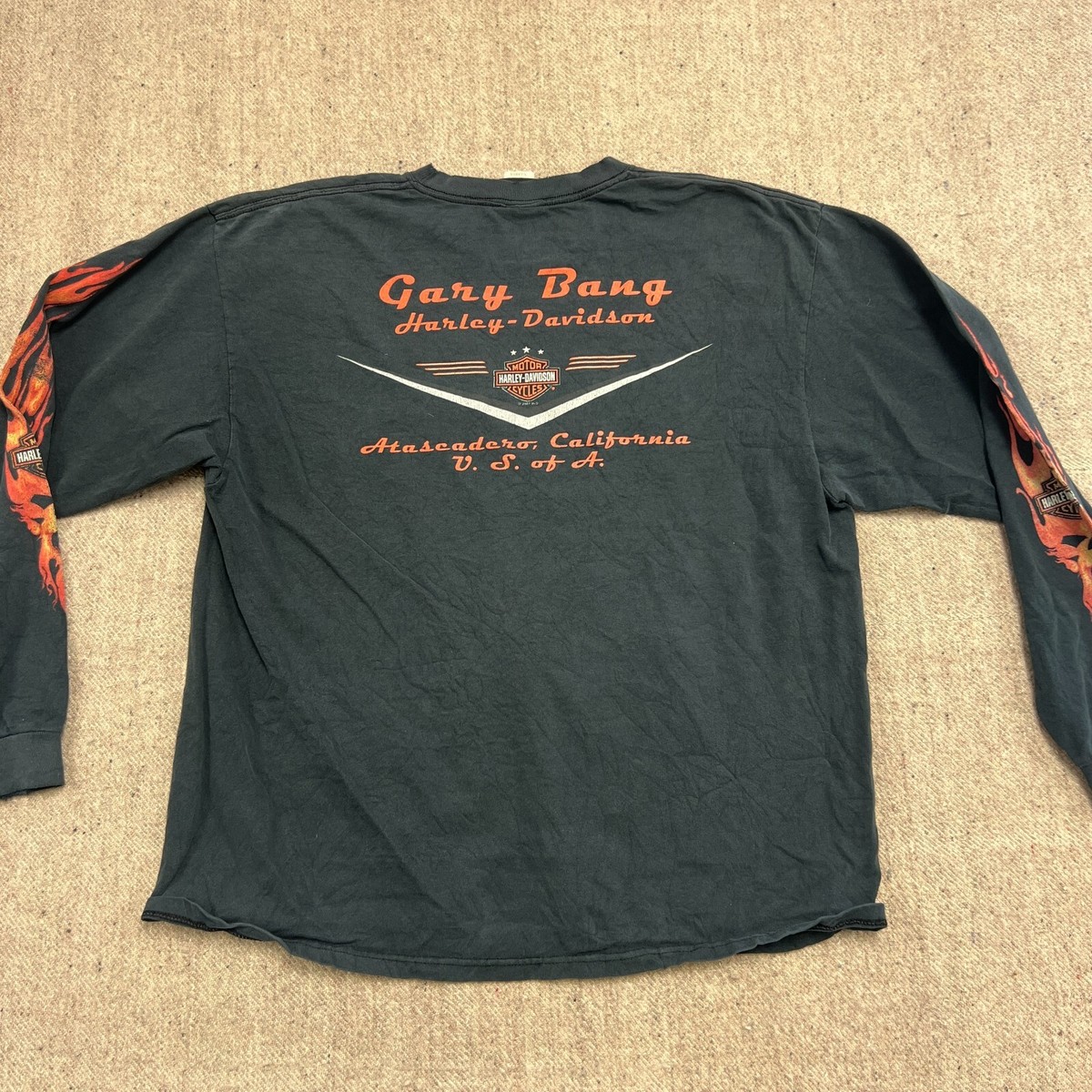 Vintage Harley Davidson Shirt Mens XL Black 2000s Long