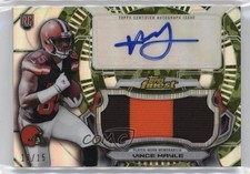2015 Topps Finest Jumbo Relic STS Camo Refractor 13/15 Vince Mayle Auto 0q0m