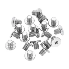 M8-1.25 x 10mm 20Pcs Metal Flat Round Head Screws Phillips Drive Machine Bolt