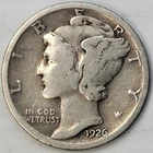 1926 Silver Mercury Dime - Circulated Ungraded - 90% Silver - Full of Details