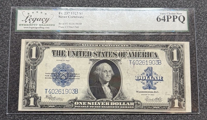 1923 $1 Silver Cert. HORSEBLANKET 64PPQ Fr. 237 Very Choice New