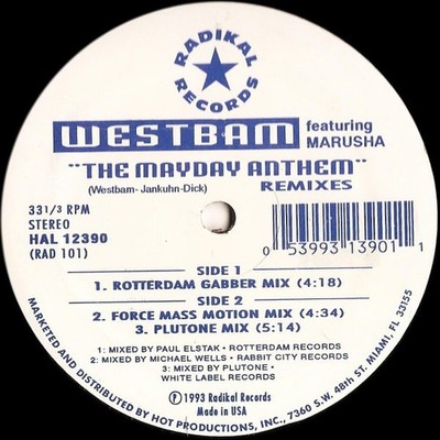 WestBam Featuring Marusha - The Mayday Anthem (Remixes) - Vinyl Record