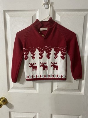 NWOT Zubels Childs Red & White Christmas Sweater.  100% Cotton Sz 5 In Children