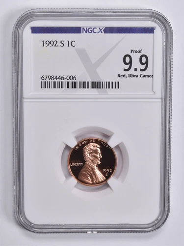 Proof 9.9 RD UCam 1992-S Lincoln Memorial Cent 1c NGC X NGCX *9688
