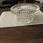 VINTAGE CLEAR BOTTOM FOR A FAIRY LAMP WORKS WITH FENTON, RIBBED GLASS EXCELLENT