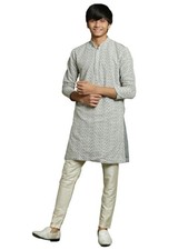 VASTRAMAY Boys Cotton Blend Kurta Pyjama Set