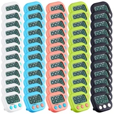 50 Pieces Digital Kitchen Timer Bulk, Small Magnetic Timers for Classroom, Di...