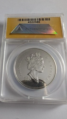 2002 $1 Silver Canadian Golden Jubilee MS 65 ANACS