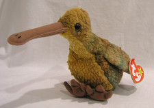 1998 Ty Beanie Baby Beak Kiwi Bird Brown New Zealand New NWT