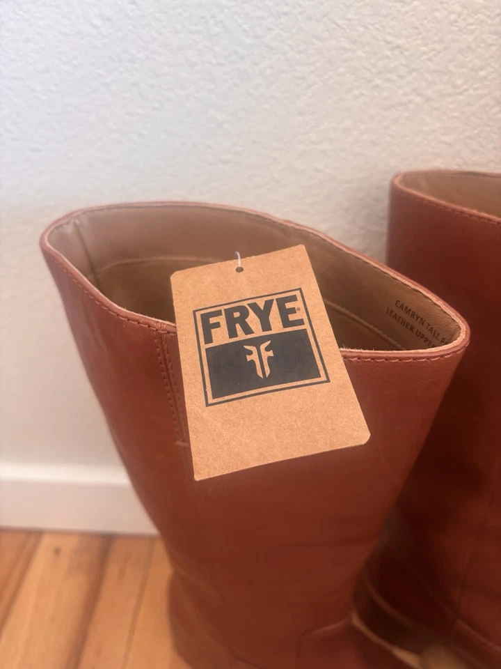 Frye Women's Cognac Brown Leather Camryn Pull On Leather Boots New Size 9M - Image 4 of 4