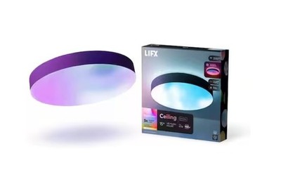 LIFX 15 in. Matte Black LED Flush Mount Multi-Color Smart WiFi Ceiling Light