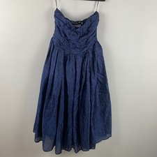 Lulus Analeia Dark Navy Jacquard Lace Up Strapless Corset Midi Dress XXL
