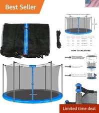 Trampoline Replacement Safety Enclosure Net for 6 Straight Poles Round Frame ...