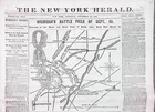 1864 -CIVIL WAR- NEW YORK HERALD NYC Newspaper - BATTLE of WINCHESTER MAP