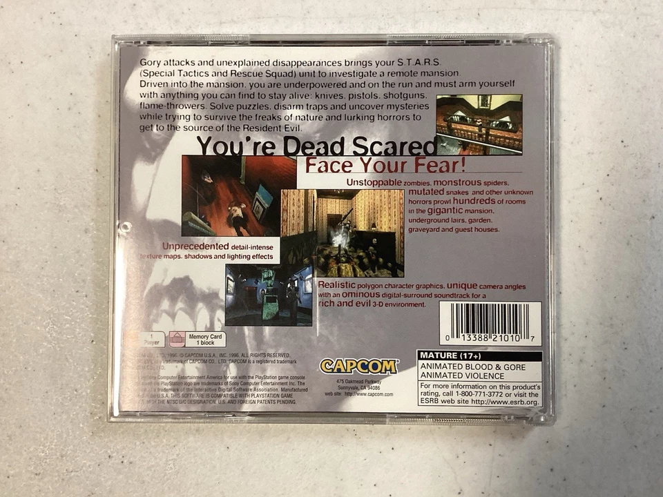 Resident Evil (Sony PlayStation 1, 1996) CIB Manual And Reg Card Tested-Works - Image 2 of 4