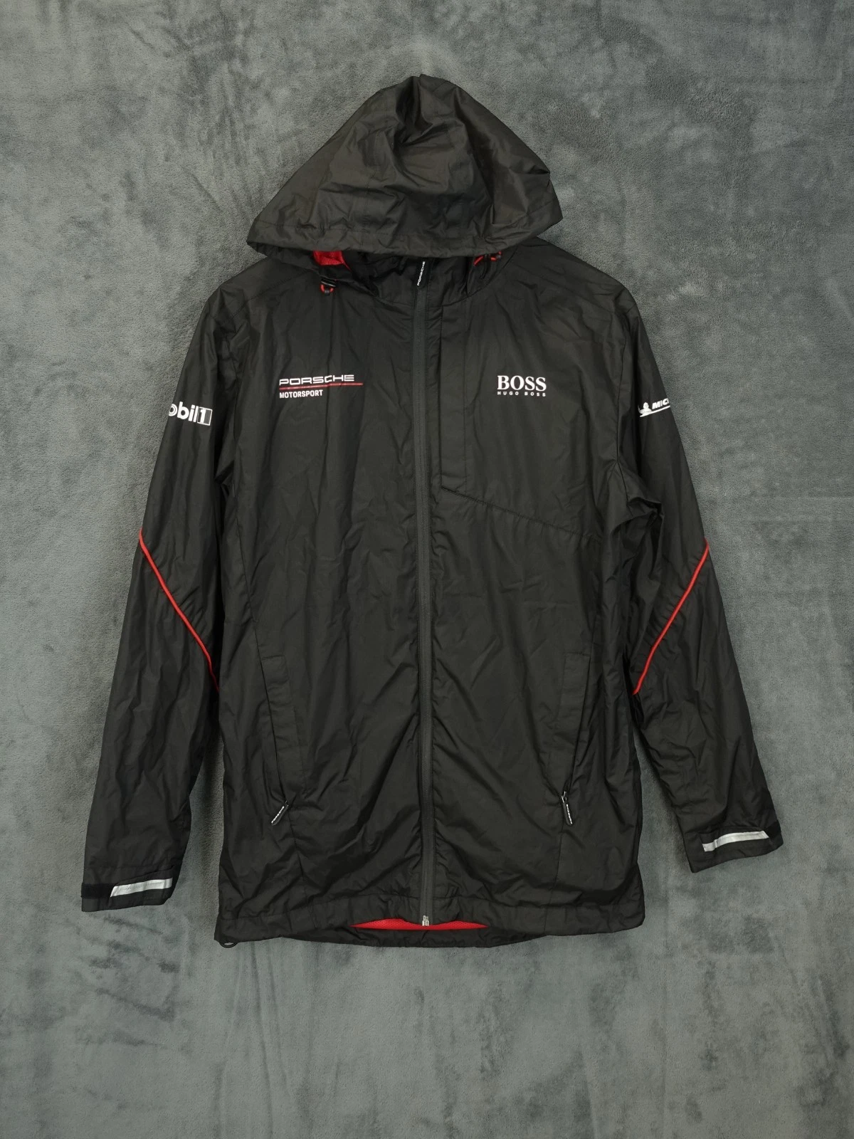 Porsche Boss Jacket Men Medium Black Motorsport Rain Coat Michelin Mobil Racing
Opens in a new windo