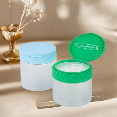 Storage Cotton Pad Holder Bottle With Clip Dispenser Bathroom Jars Qtips Holder