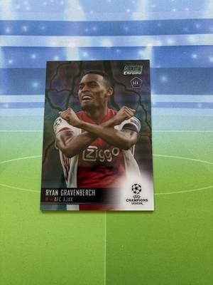 2020-21 Topps Stadium Club Chrome UCL RC Ryan Gravenberch Aqua Green /150 Ajax