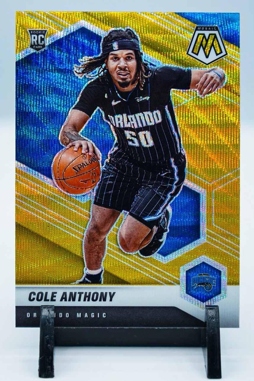2020-21 Cole Anthony GOLD Wave Mosaic Rookie RC Orlando Magic RARE #207 Prizm SP