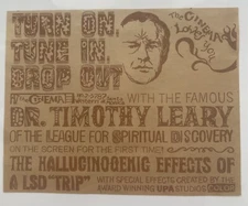 1967 Timothy Leary  Turn On, Tune In, Drop Out , Film Showing Ad